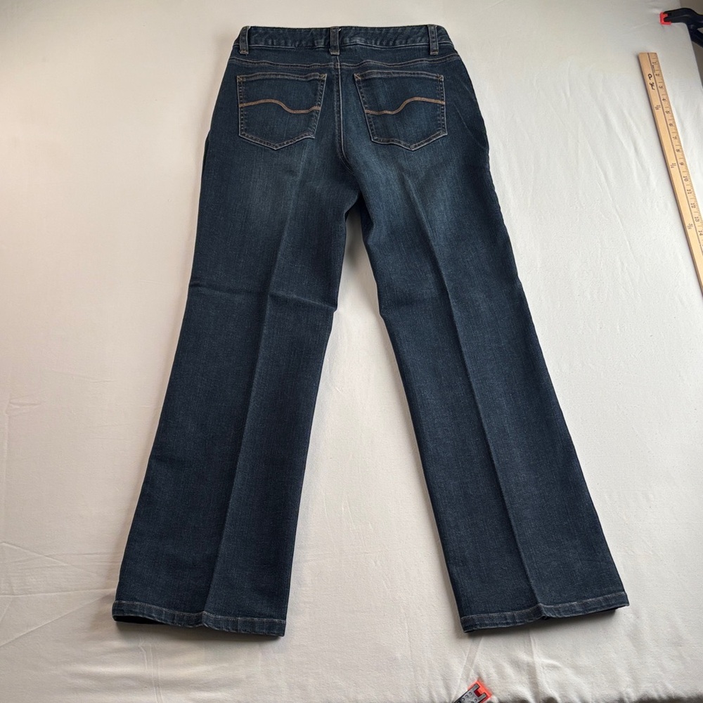 Talbots petite stretch Dark Blue Flare Jeans - Picture 3 of 5